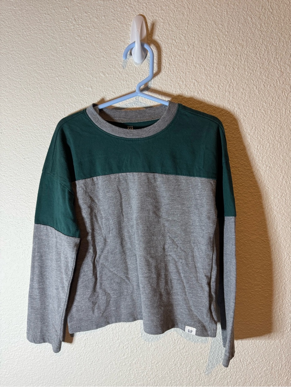 Men's Colorblock Crewneck Sweater - Green & Gray